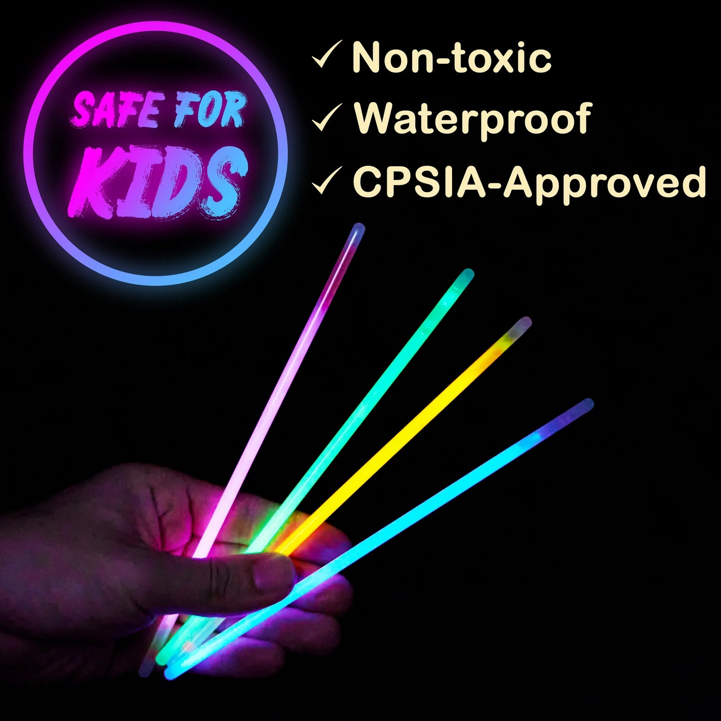 300 Pcs Glow Sticks Bulk, 8" Glow in The Dark Neon Party Supplies, Glow Bracelets and Necklaces Party Pack