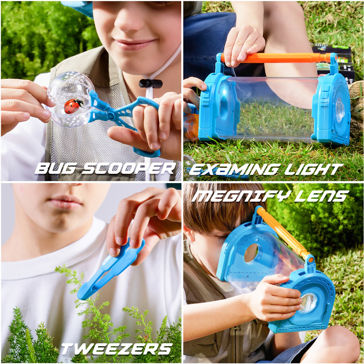SYNCFUN Vacuum Bug Catcher, Bug Catcher Kit for Kids for Backyard Exploration, Includes Insect Casing with Magnification, Outdoor Gifts for Boys/Girls