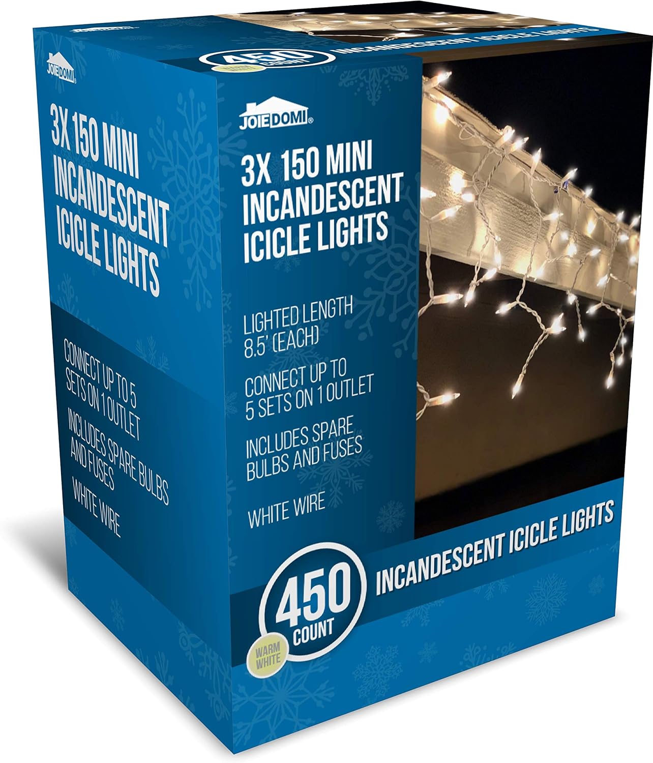 Syncfun 3 Pack of 150 Christmas Net Lights for Bushes,4 x 6 FT Warm White Incandescent Christmas Lights Net Lights Outdoor Mesh Lights for Bushes Garden Party Xmas Tree Decoration