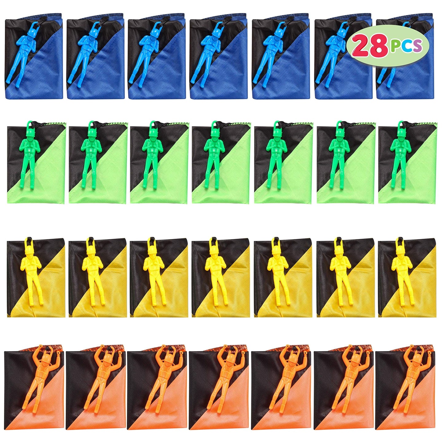 28 Pack Valentine's Day Parachute Toy with Cards,Army Soldiers Guys Toy, No Battery Throwing Hand Toy for Kids Party Favor, Valentine’s Greeting Cards