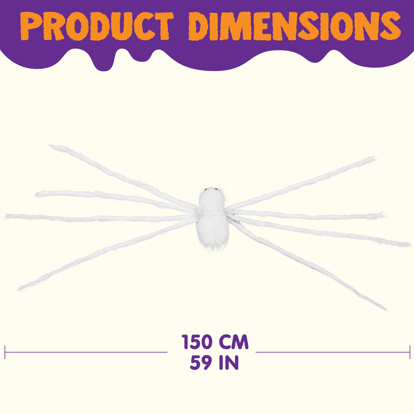 Joyfy 5 ft Giant Spider Halloween Decorations,Scary Spider Halloween Decorations Outdoor Party Decorations Props Halloween Yard Decorations,White