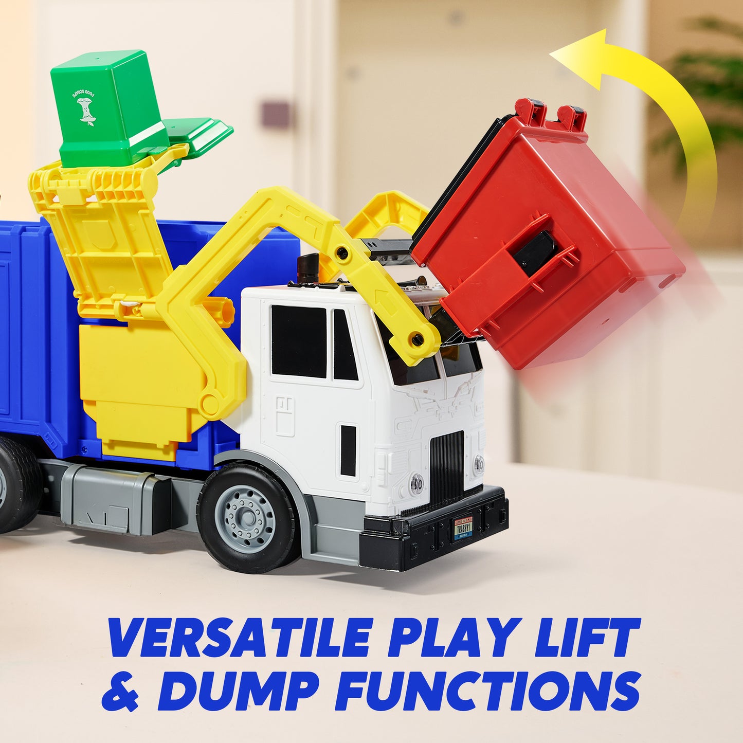 Joyfy 16" Lights and Sounds Large Garbage Truck Toys for Boys, Realistic Trash Truck Toy with Trash Can Lifter and Dumping Function, Toy Truck Christmas Girthday Gift for Boy Age 2 3 4 5 Years Old