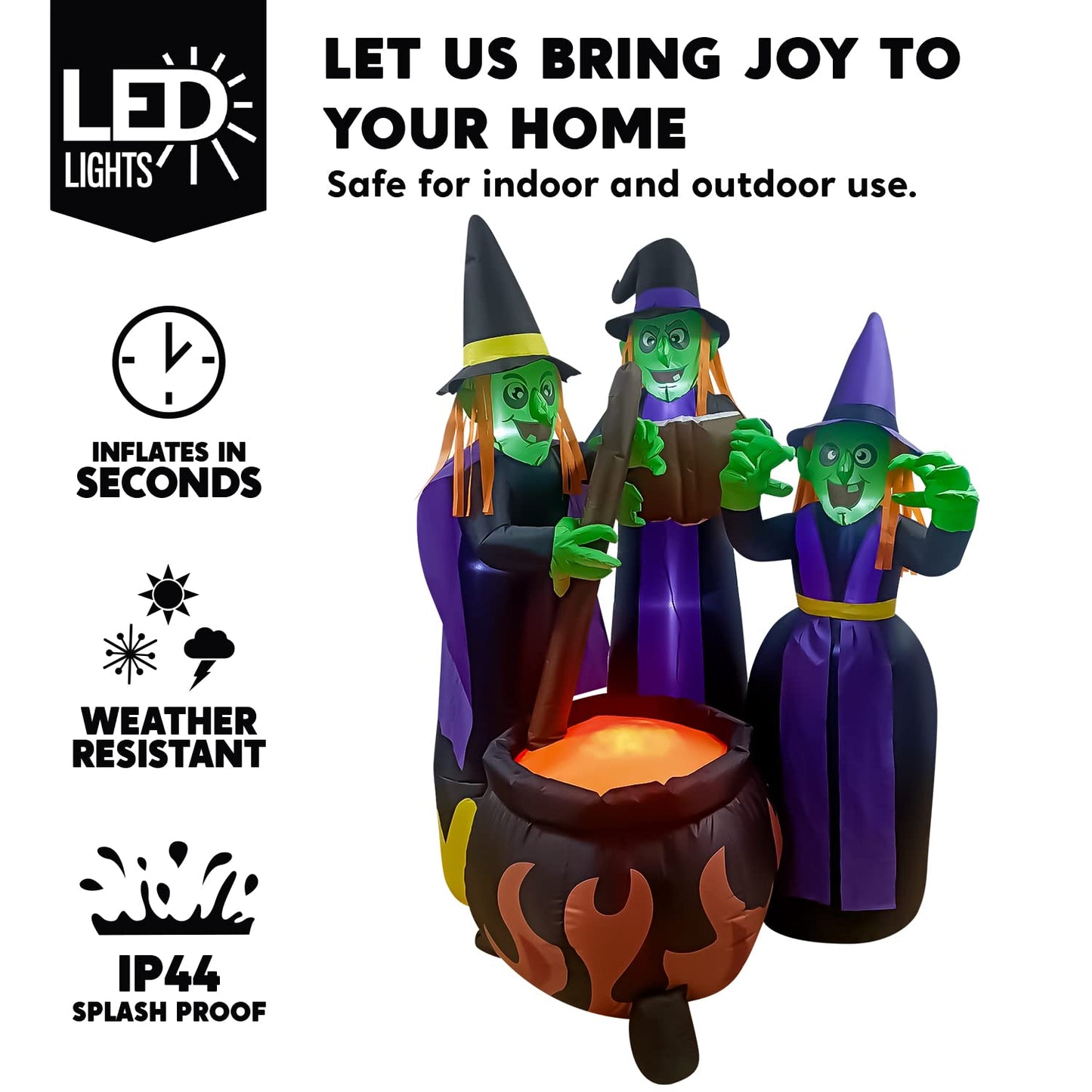 SYNCFUN 6 FT Halloween Inflatable Outdoor Witches Cauldron Pot Large Decorations with Flame Light,Halloween Blow Ups for Outside Yard Decoration