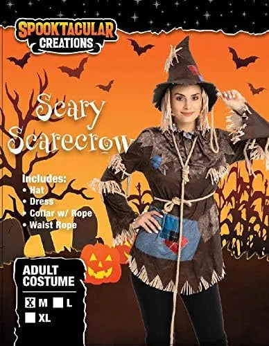 Syncfun Scary Scarecrow Costume for Adult Women, Perfect for Halloween Dress-Up Party(Large)