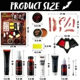 Joyfy 16 Pcs Halloween Makeup Kit,Halloween Family Makeup Set Face Painting Kit with Liquid Blood Gel,Fake Blood and More for Zombie Vampire Cosplay for Adult Kids