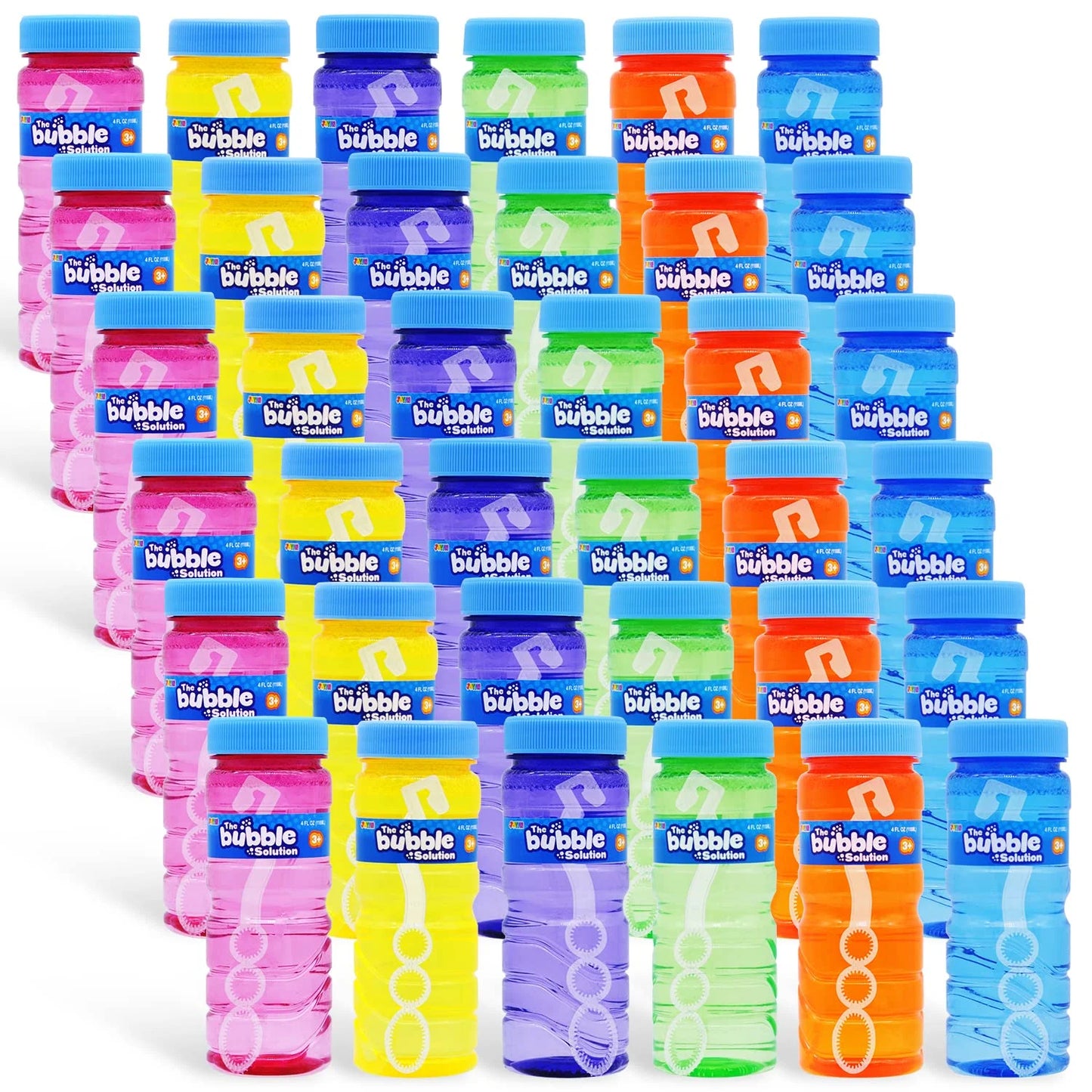 Syncfun 24 Pcs Bubble Bottles with Wand Assortment for Kids, 4oz Blow Bubbles Solution Novelty Summer Toy, Party Favors, Birthday, Outdoor & Indoor Activity
