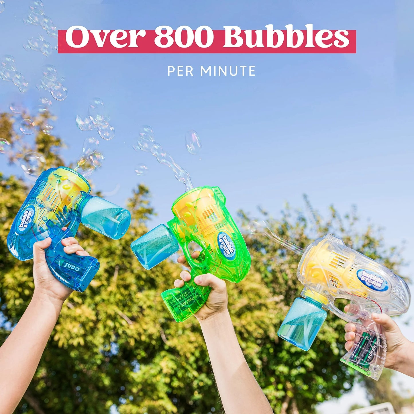Syncfun 3 Pcs Bubble Gun for Kids,LED Light up Bubble Gun Blaster Toys for Kids Boys and Girls Outdoor Summer Game Party Favor