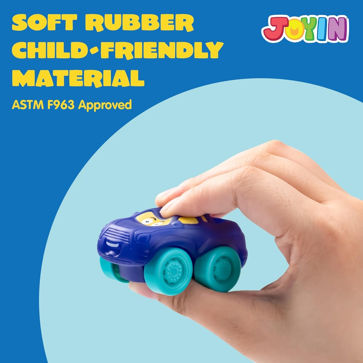 SYNCFUN Cartoon Cars, Soft Rubber Toy Car Set, Mini Toy Vehicles, Bath Toy Car for Toddlers, Gift for Boys and Girls Christmas Birthday, Summer Beach and Pool Activity, Party Favors for Kids