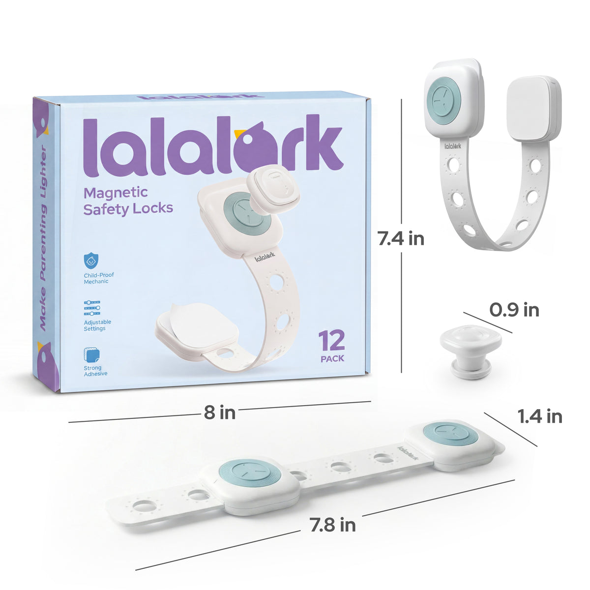 lalalark 12 Pack Magnetic Cabinet Locks Baby Proofing with 2 Keys, 3M Adhesive No Drill Child Proof Cabinet Locks for Kids Safety, Safe Quick Baby Locks for Cabinets, Door, Fridge, Drawers, Furniture