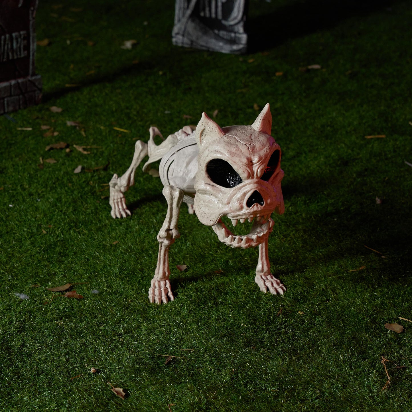 Joyfy 16 Inch Halloween Skeleton Dog Skeleton Halloween Decor,Pose-N-Stay Plastic Skeleton Bones with Posable Joints for Hallowmas Decoration Outdoor Haunted House Party