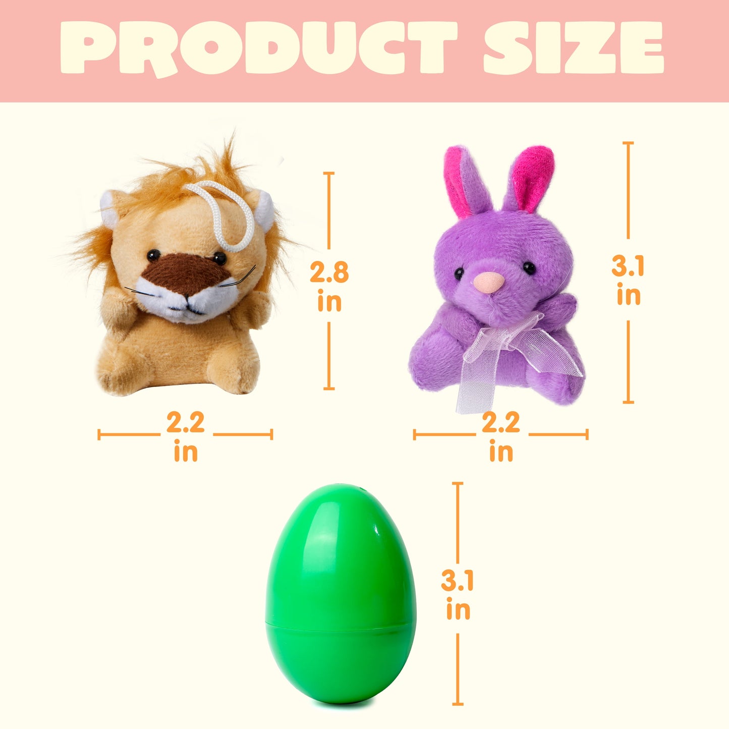 24 Pcs Prefilled Easter Eggs Set ( 12 Plush and 12 Eggs),Easter Eggs with Mini Stuffed Animals Plush Toys for Kids Toddler,Easter Basket
