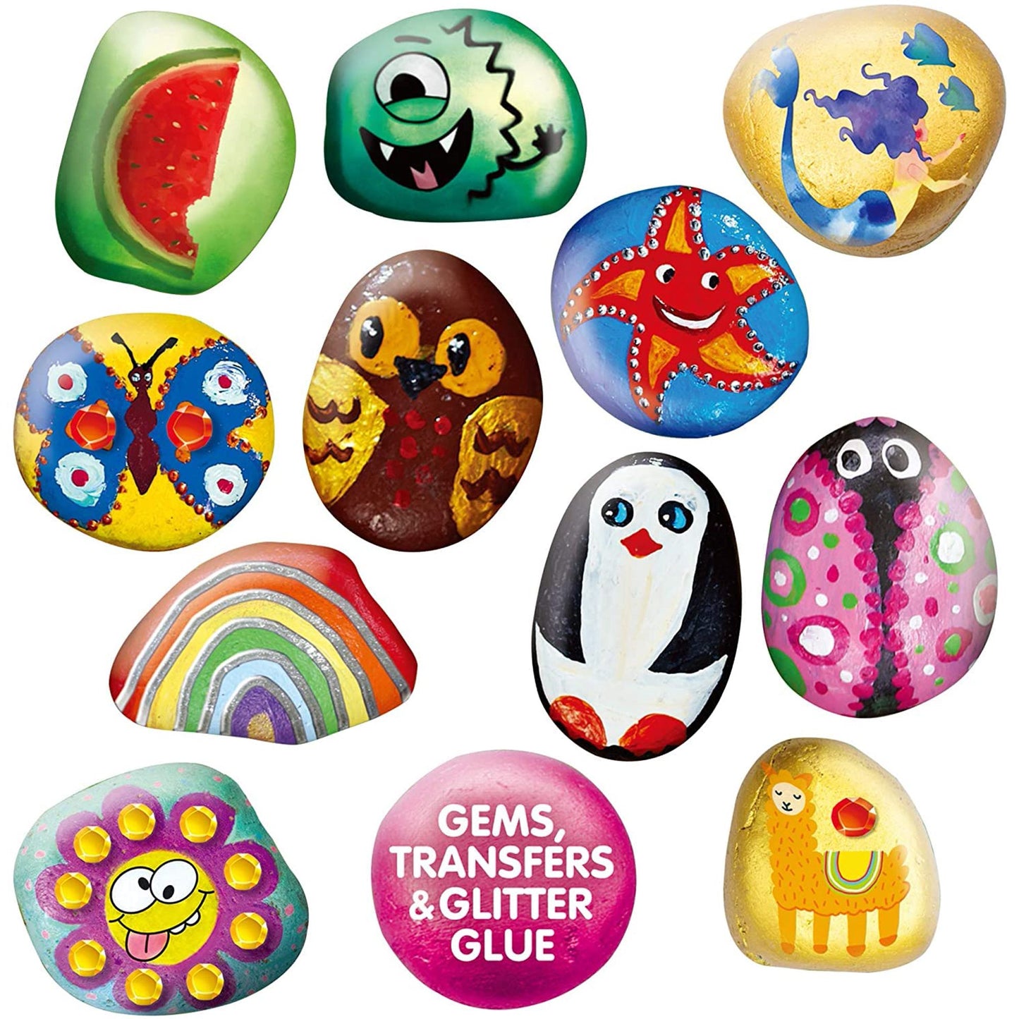 Joyfy 10 Pcs Rock Painting Kit for Kids Ages 6-8-12,Home Creativity Arts And Crafts Kit for Family Indoor Activity