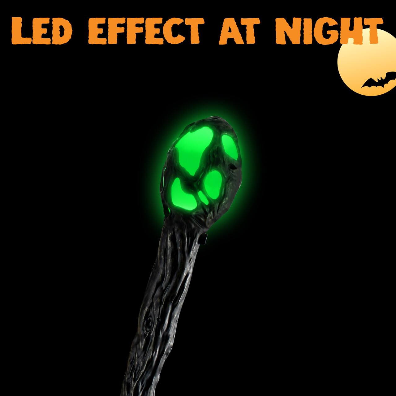 SYNCFUN Halloween Led Wizard Staff,Magic Walking Cane Prop Stick for Womens Witch Costume Accessories Adult Light Up Accessories Halloween Costume