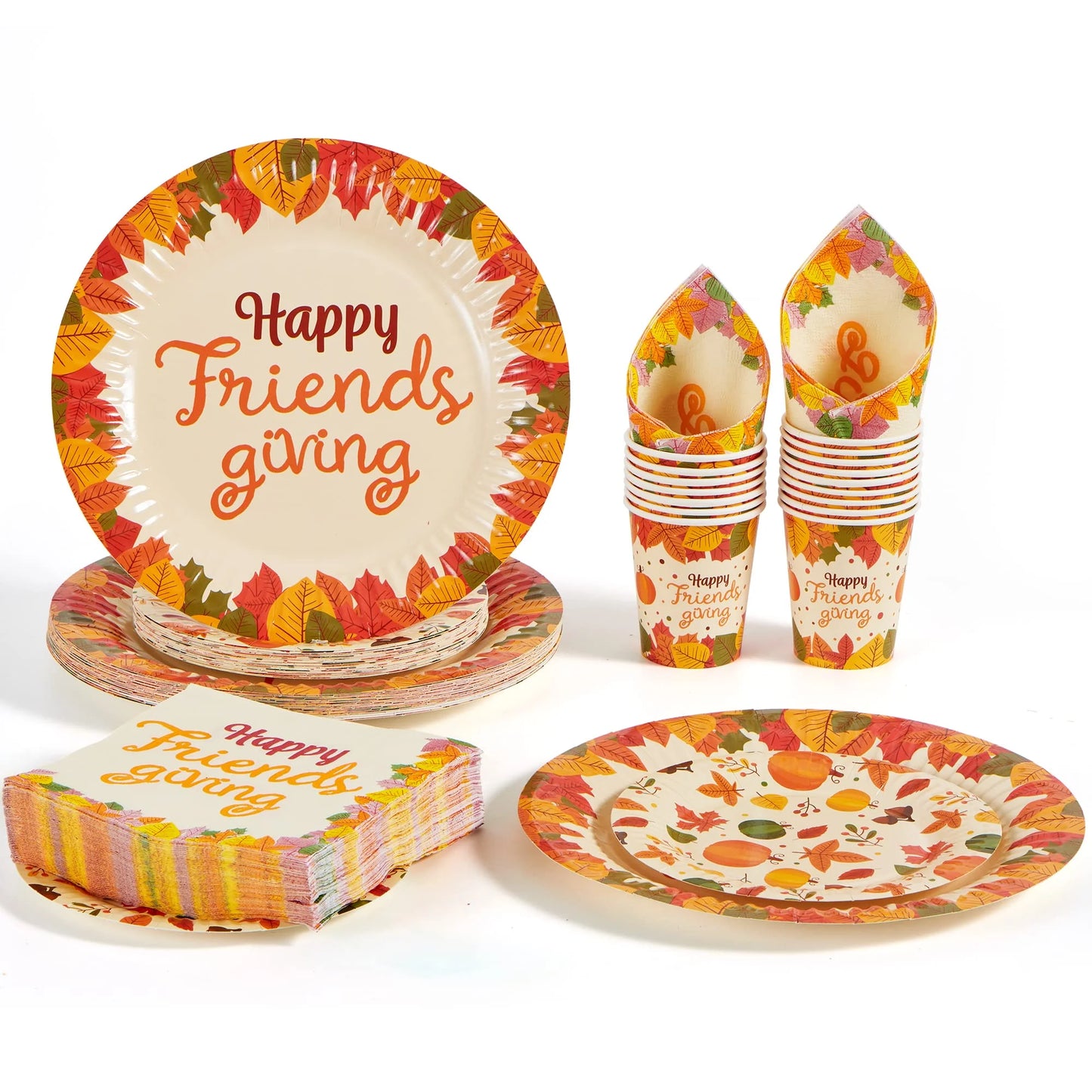 SYNCFUN 120 Pcs Thanksgiving Disposable Paper Plates and Napkins, Perfect for Thanksgiving Party Decorations