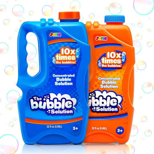 Syncfun 2 Bottles Bubble Solution Refill,64 oz Bubble Up to 5 Gallon for Kids,Bubble Gun,Bubble Gun Blower,Bubble Machine for Kids