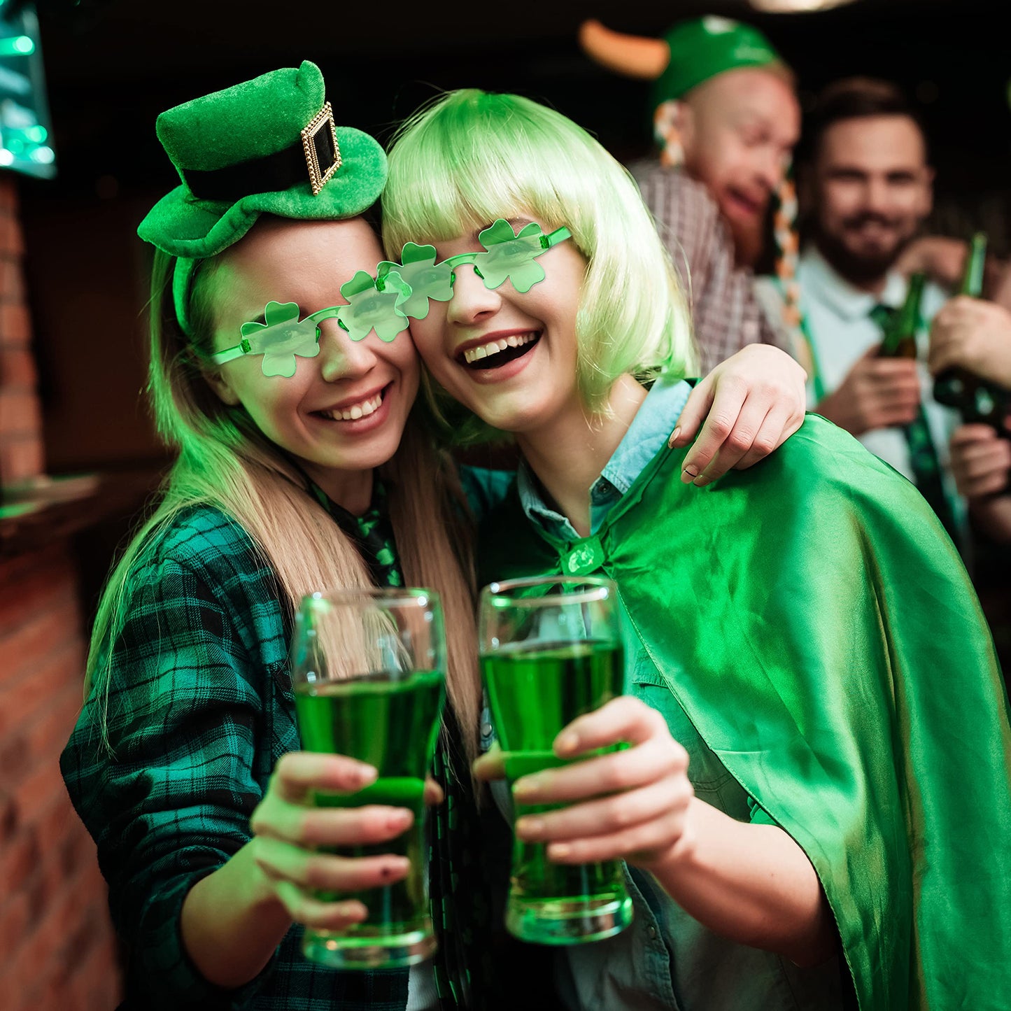 24 pairs of St. Patrick's Day clover sunglasses, clover glasses, St. Patrick's accessories party discount supply