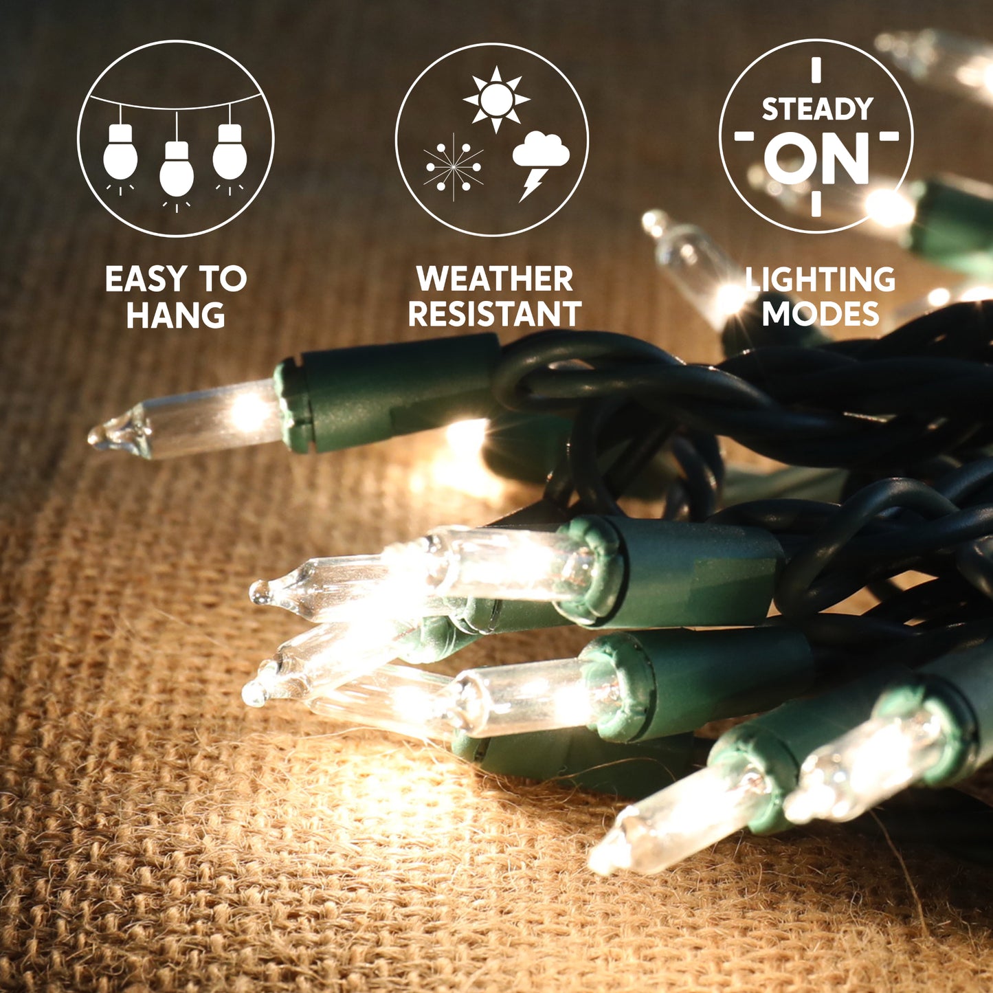 SYNCFUN Clear Christmas Lights,450(3x150)-Count Led Warm White Christmas String Lights,Connectable Green Wire Xmas Tree Lights for Indoor Outdoor Christmas Decorations Holiday Party Decor