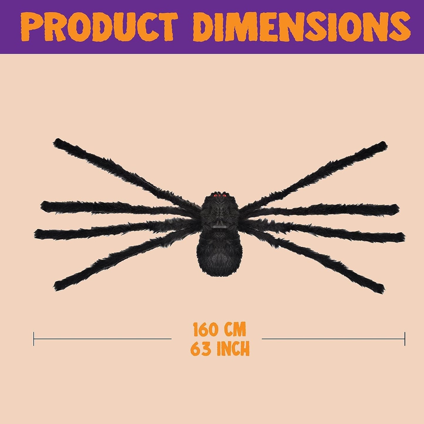 Joyfy 2 Pack 5 FT Giant Spider Halloween Decorations,Scary Spider Halloween Decorations Outdoor Party Decorations Props Halloween Yard Decorations,Black
