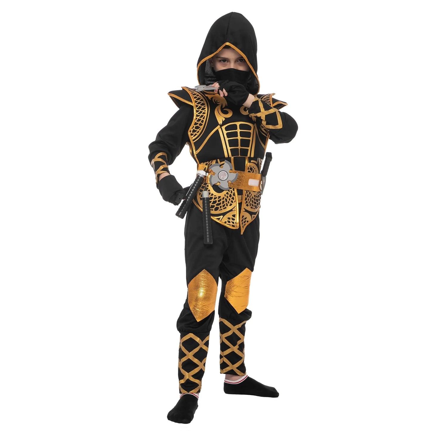 Syncfun Kids Golden Ninja Costume for Toddler Boys Halloween Dress Up Age Up to 12 Years