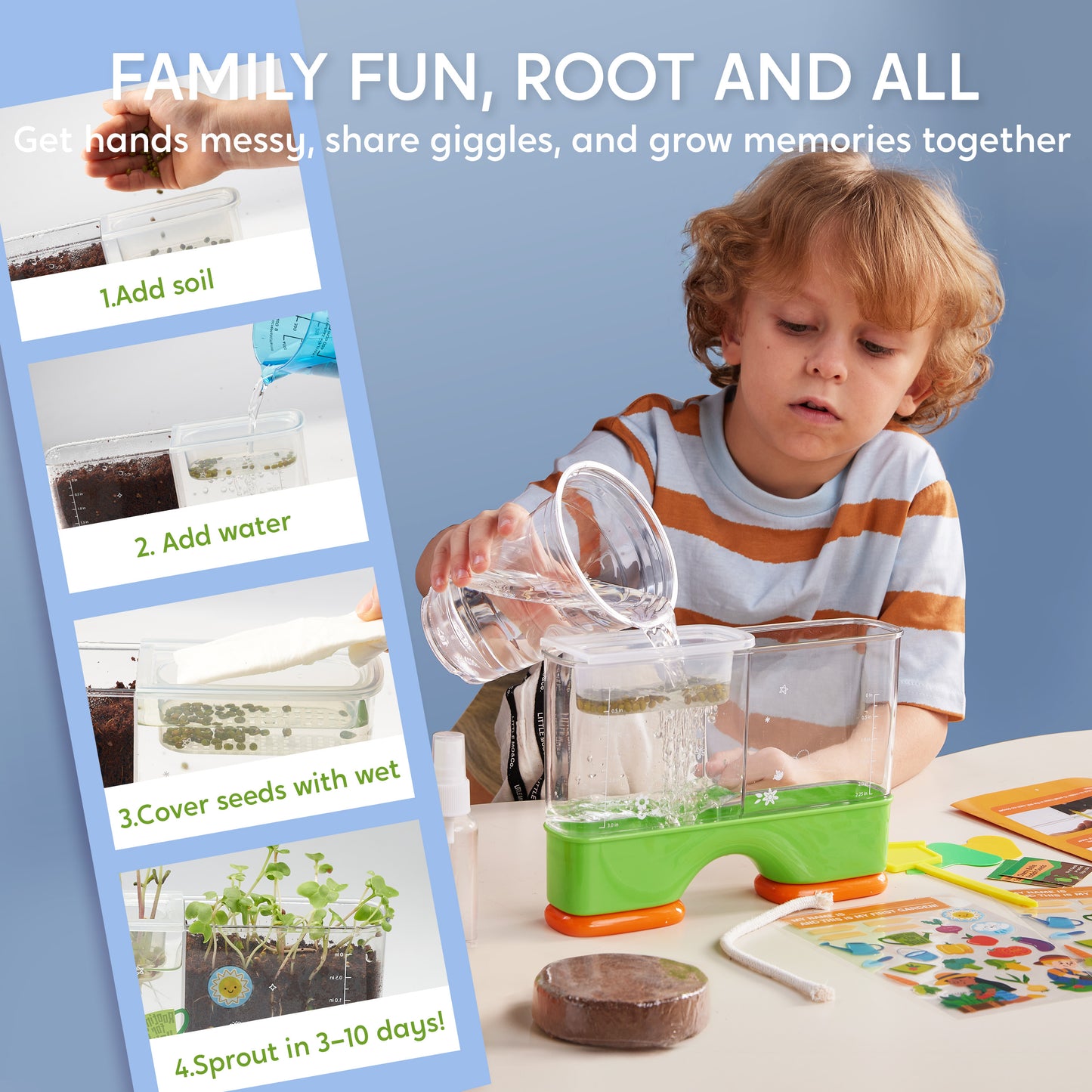 Klever Kits 2 in 1 Root Viewer Kit - Grow Your Own Plant, Educational Toy Science Kit for Kids Age 6-12