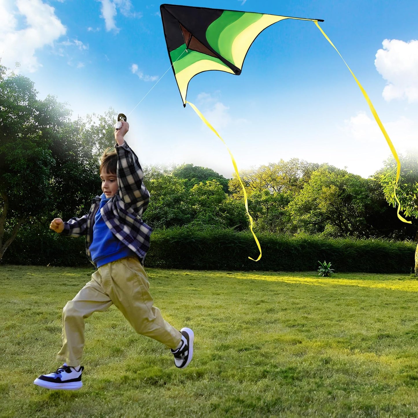 Joyfy Large Delta Kite Gradient, Easy to Fly for Kids and Adults, Large Beach Kite with 328 ft String for Outdoor Games and Activities