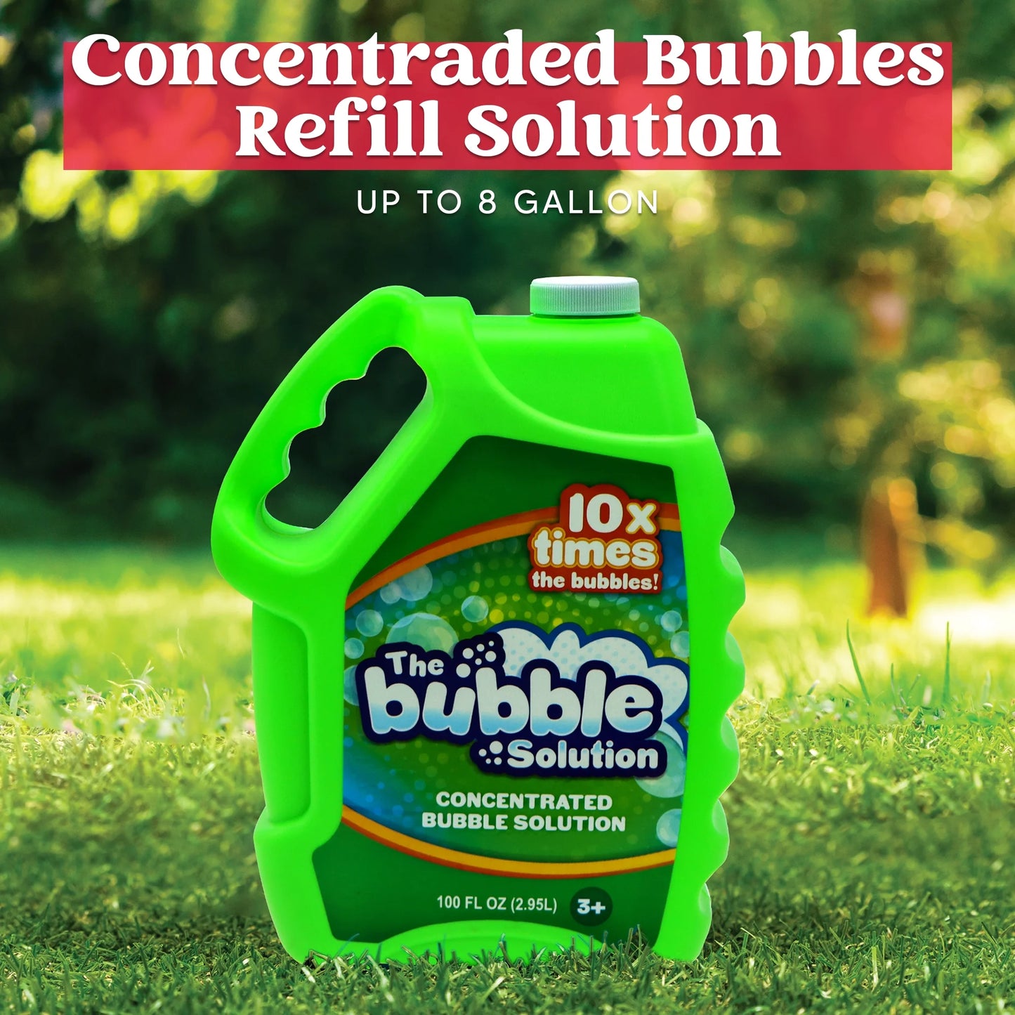Syncfun 100 oz Concentrated Bubble Solution Refill for Kids,Up to 8 Gallon Bubble Liquid Refills for Bubble Machine,Bulk Bubbles Toy for Toddlers Boys Girls