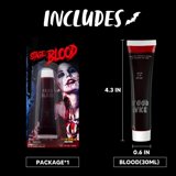 SYNCFUN 1 oz Halloween Fake Blood,Vampire Blood Makeup Tube,Halloween Blood Zombie Makeup,Vampire Makeup Kit for Adults,Halloween Costume Vampire Accessories