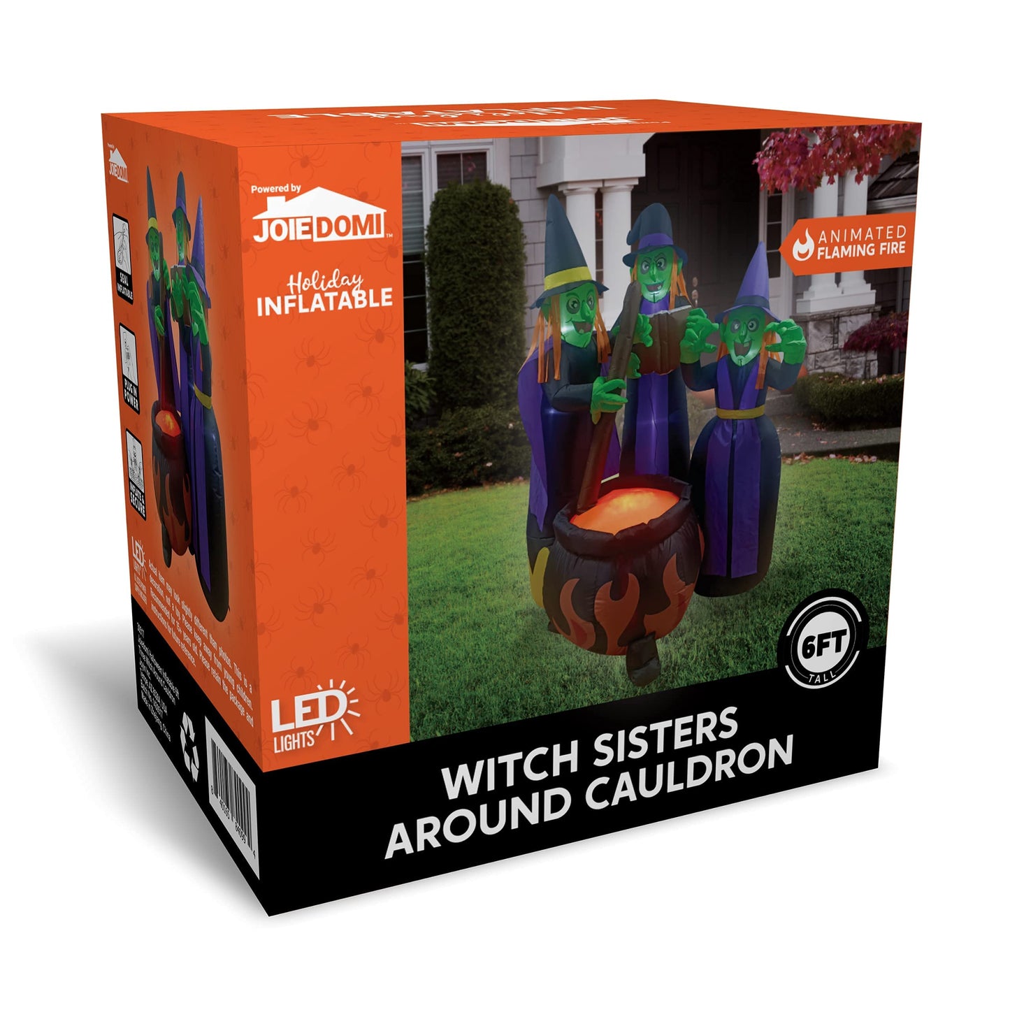 SYNCFUN 6 FT Halloween Inflatable Outdoor Witches Cauldron Pot Large Decorations with Flame Light,Halloween Blow Ups for Outside Yard Decoration