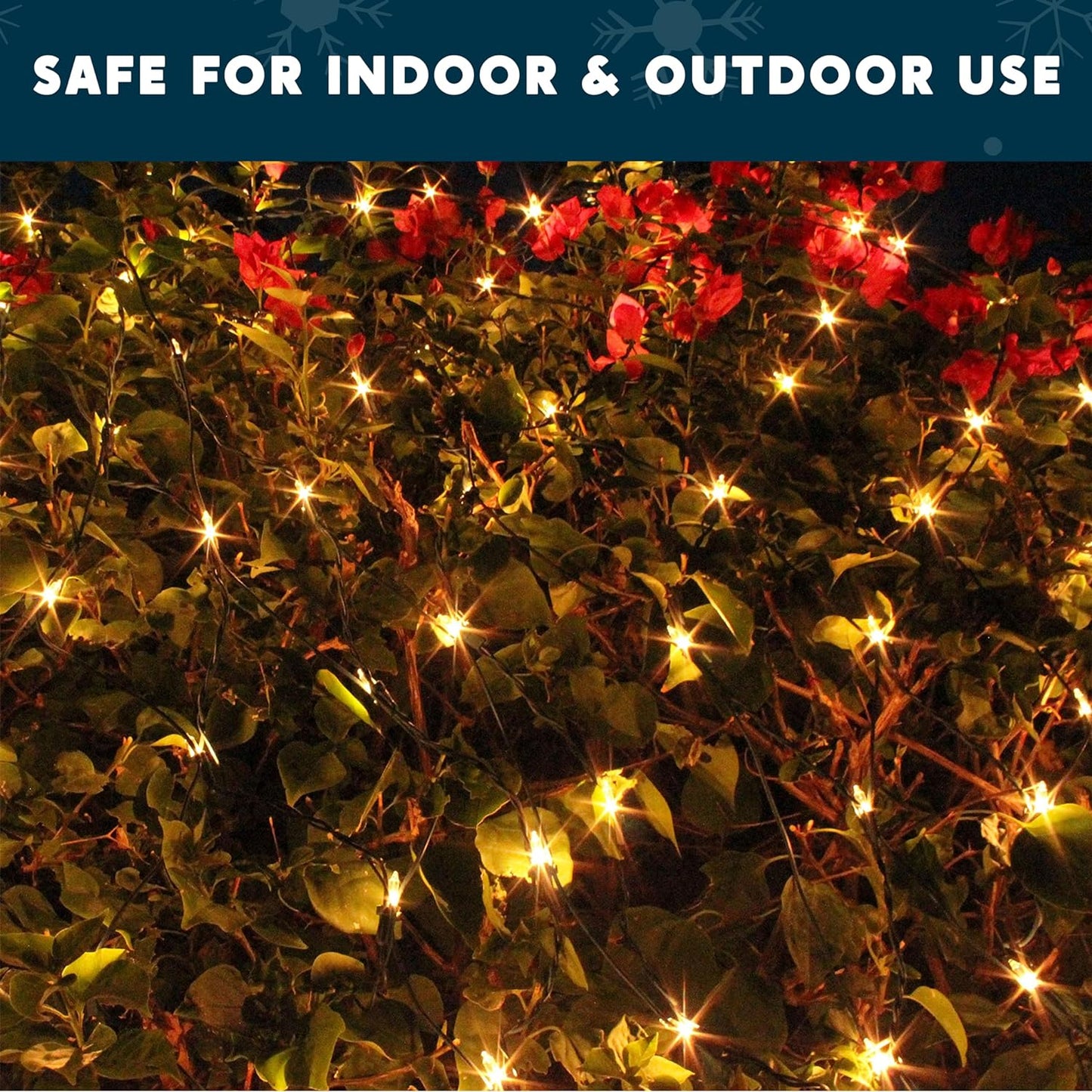 Syncfun 100 Christmas Net Lights for Bushes,4 x 6 FT Warm White Incandescent Christmas Lights Net Lights Outdoor Mesh Lights for Bushes Garden Party Xmas Tree Decoration