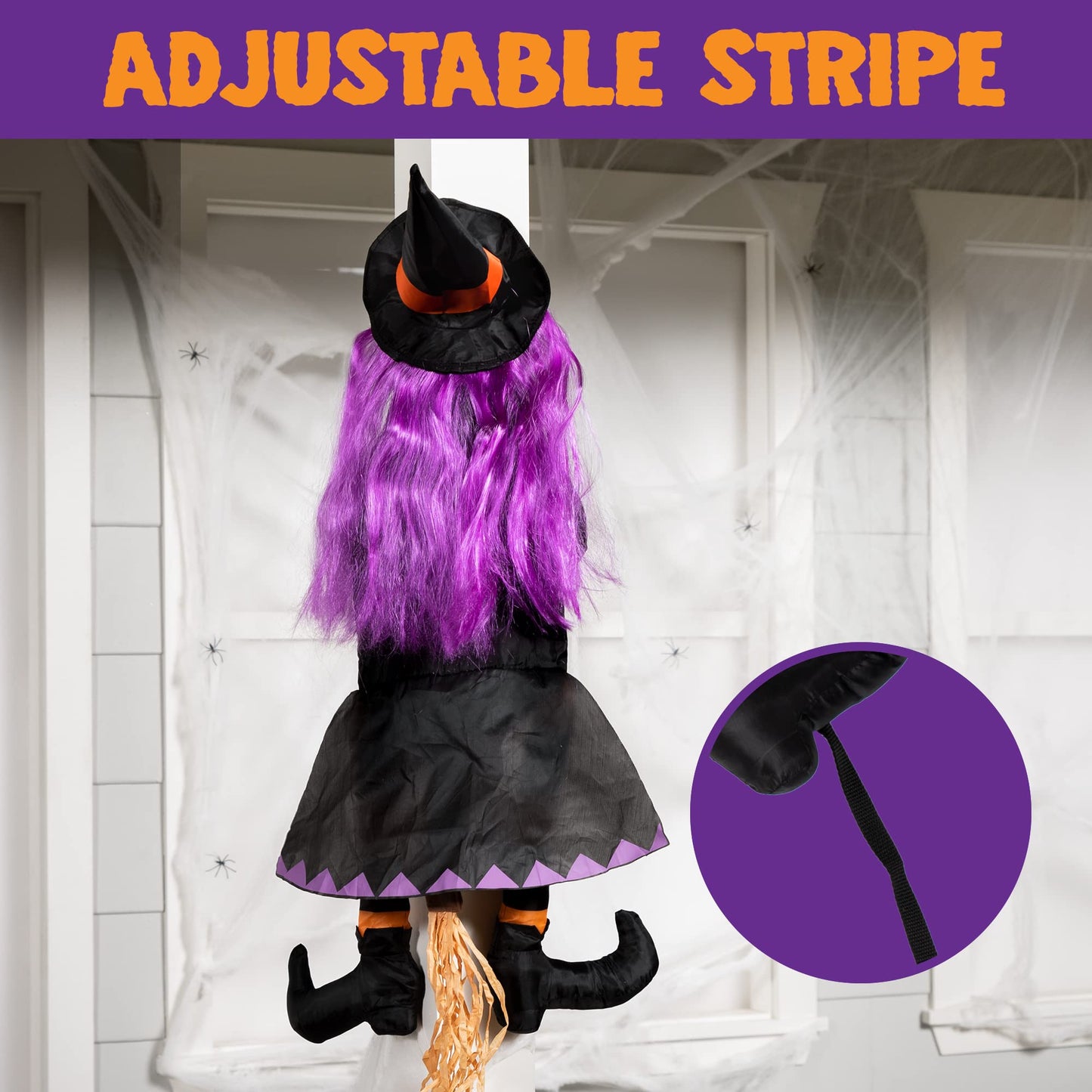 SYNCFUN 50 Inch Halloween Tree Decorations Halloween Crashing Witch into Tree Decoration Halloween Indoor Outdoor Yard Fall Porch Decor Haunted House Prop