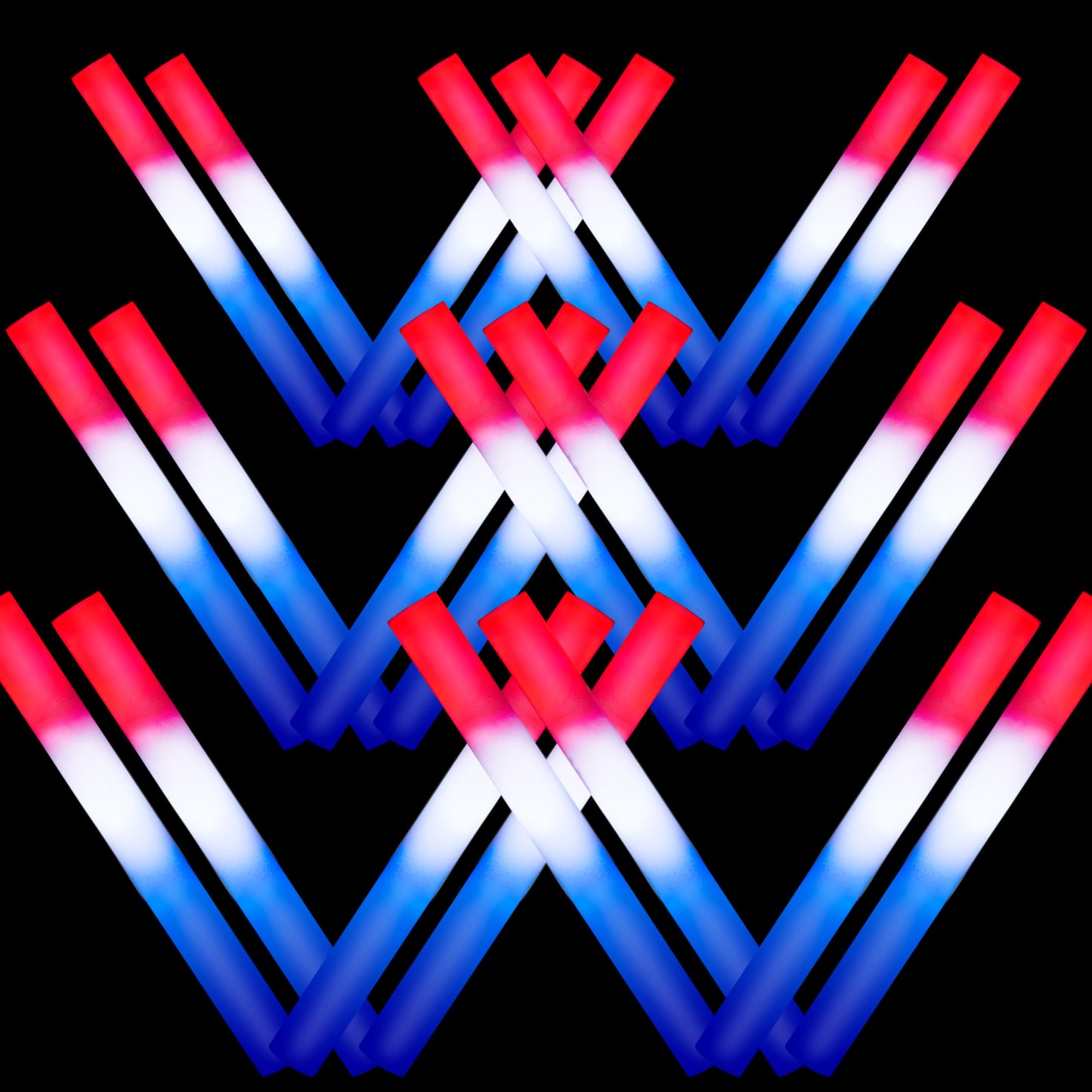 18 foam luminous sticks and red, white and blue patriotic LED sticks on July 4, providing children and adults with 3 flashing carols