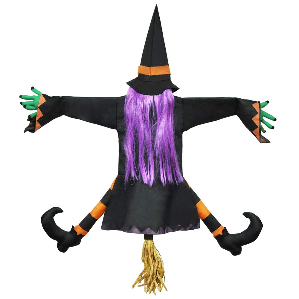 SYNCFUN 50 Inch Halloween Tree Decorations Halloween Crashing Witch into Tree Decoration Halloween Indoor Outdoor Yard Fall Porch Decor Haunted House Prop