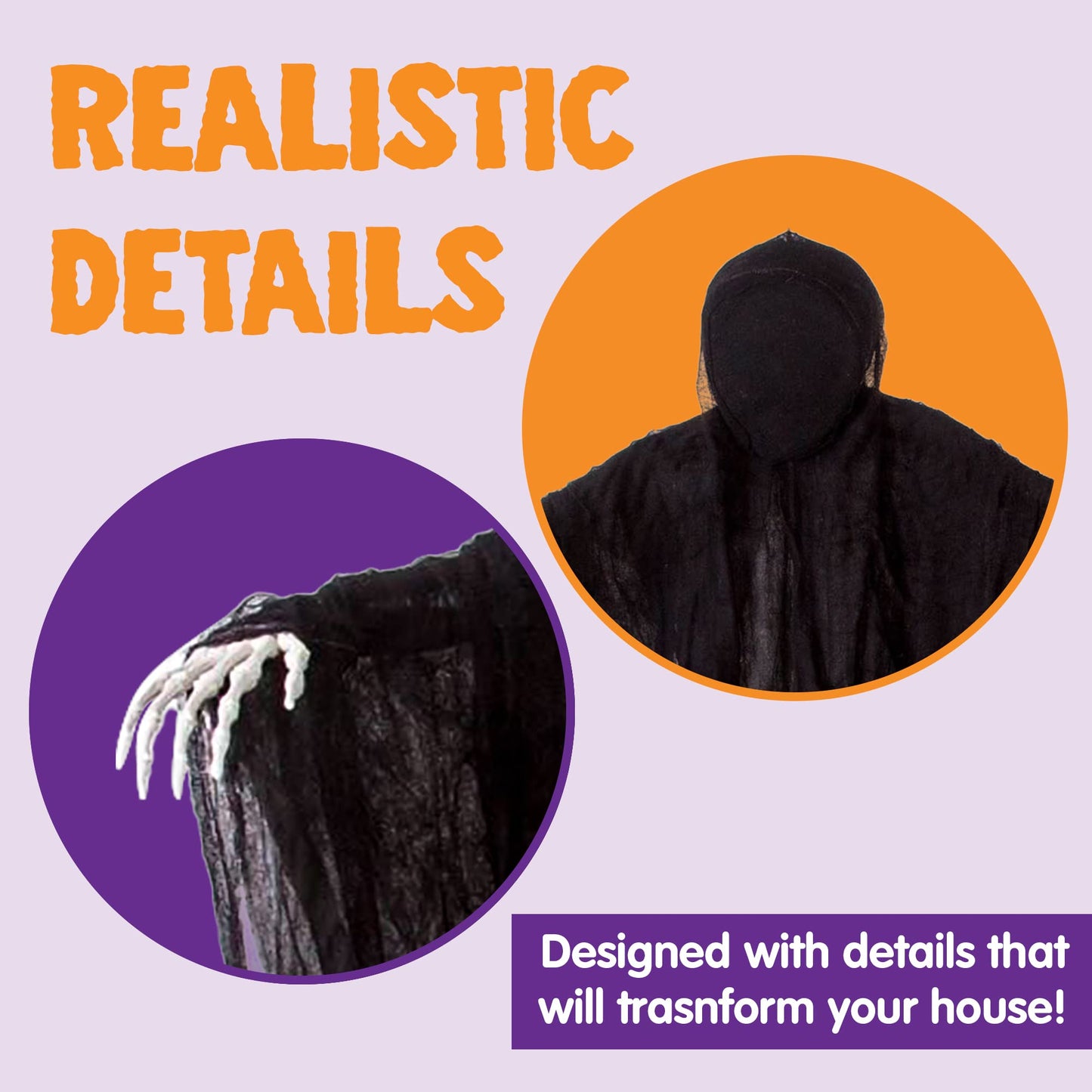 Joyfy 63 Inch Halloween Hanging Ghosts,Scary Ghosts Grim Reapers Decorations for Halloween Hanging Decorations Indoor Outdoor Yard Home Decorations