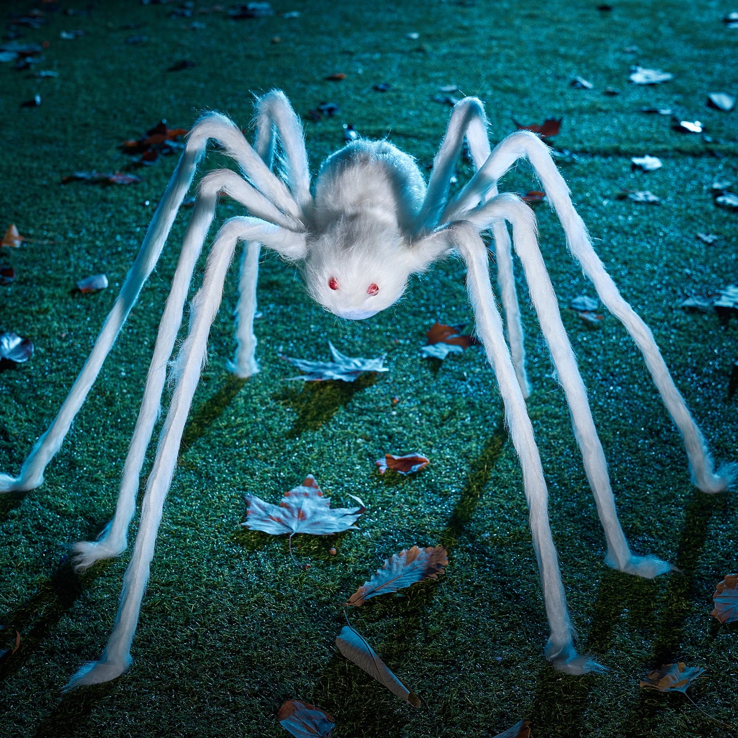 Joyfy 5 ft Giant Spider Halloween Decorations,Scary Spider Halloween Decorations Outdoor Party Decorations Props Halloween Yard Decorations,White