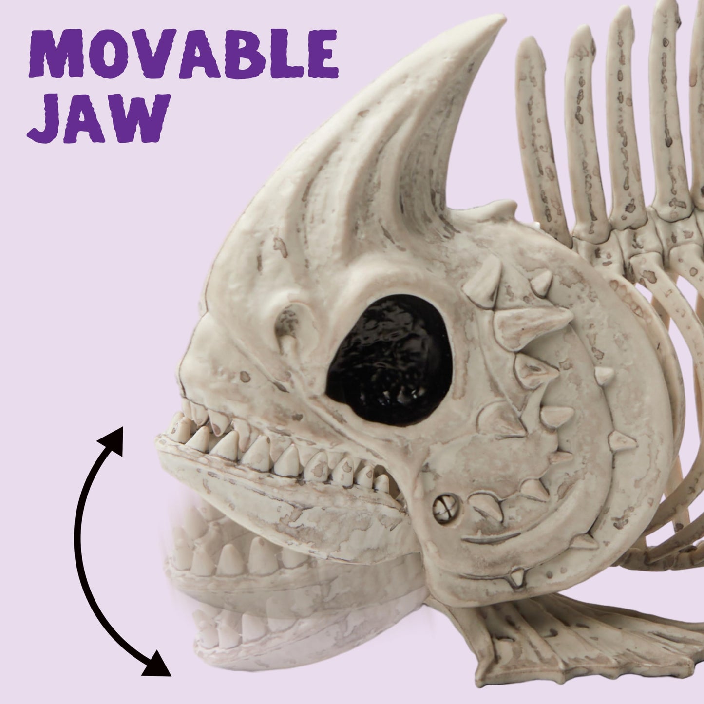Joyfy 2 Pcs Fish Skeleton Halloween Decoration,9.5 Inch Posable Plastic Animals Halloween Skeleton for Indoor Outdoor Halloween Decorations,Haunted House Party Props