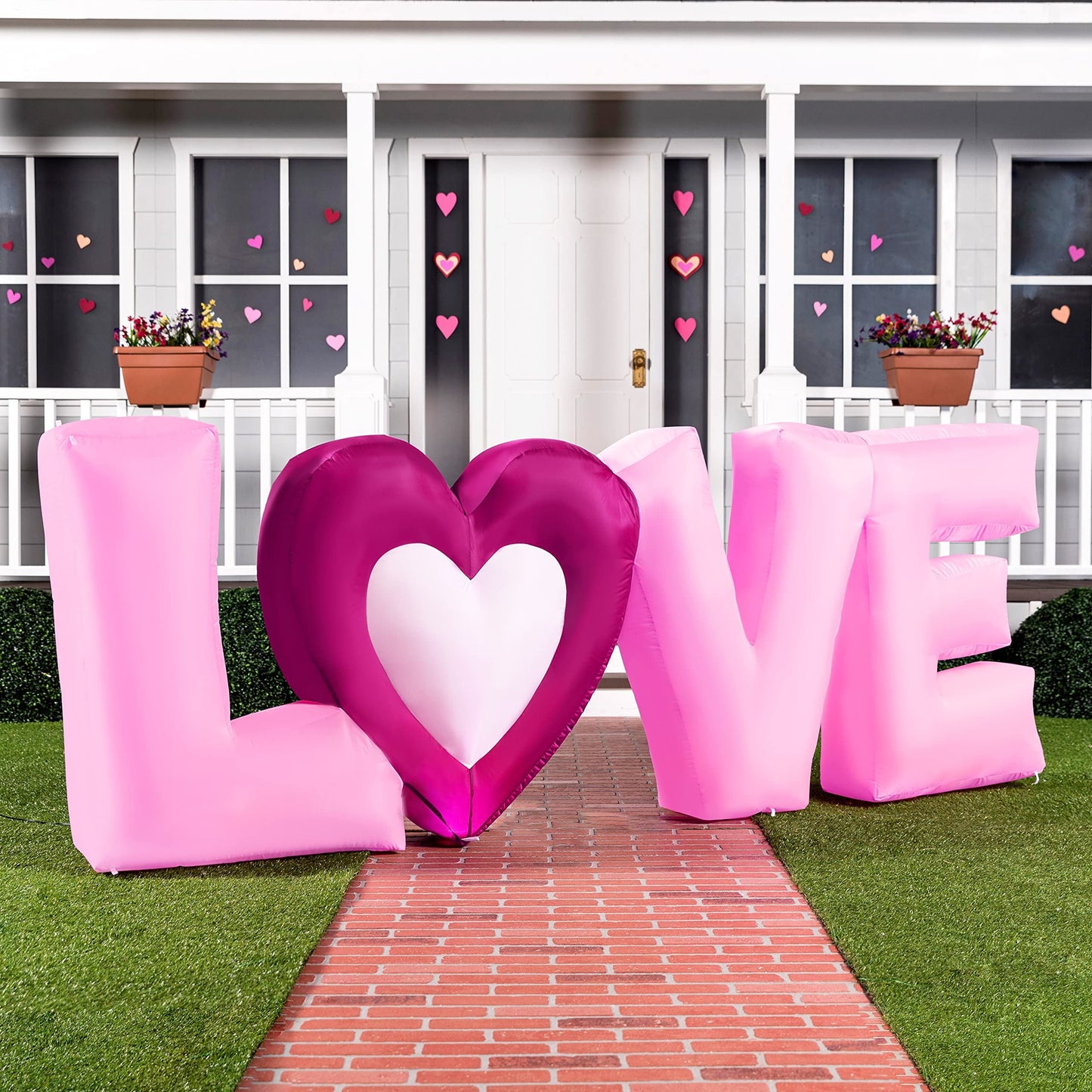 9 FT Long Valentine Inflatable Love Letters with Build-in LED Lights, Blow up Valentine Romantic Holiday Decor for Wedding Propose Indoor Yard Party Supplies