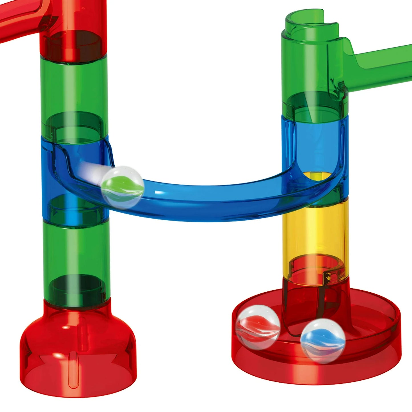 SYNCFUN 150 Pcs Glowing Marble Run, Construction Building Blocks Toys with 5 Glow in The Dark Glass Marbles, Birthday Easter Gift for Boys & Girls