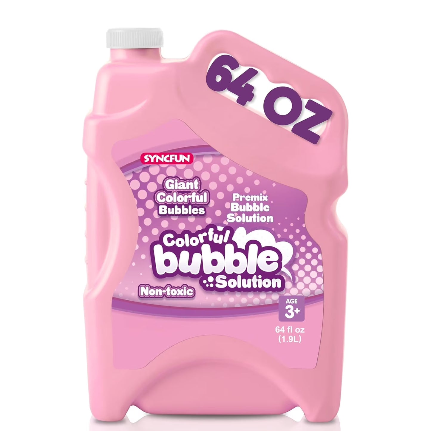 SYNCFUN 64oz Bubble Solution Refill - Premixed for Bubble Machine & Toys, Kids Outdoor Fun | Easter, Summer
