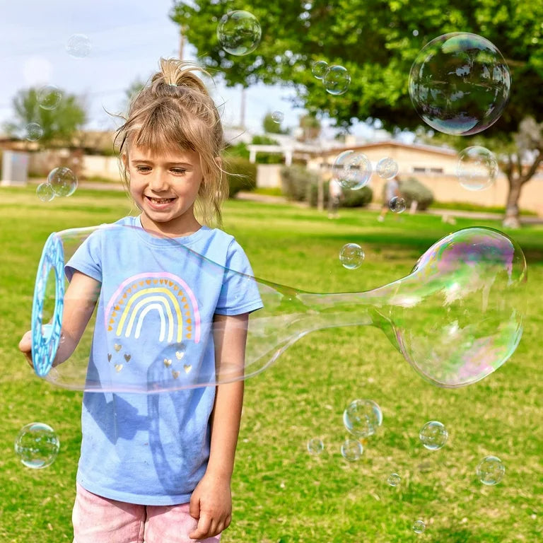 Syncfun 48Pcs Big Bubble Wands Set, 18" Giant Bubble Bottle with Tray Bulk, Large Bubble Wands for Kids Adults Gifts, Summer Outside Bubble Toys, Easter Basket Stuffers, Birthday Party Favors