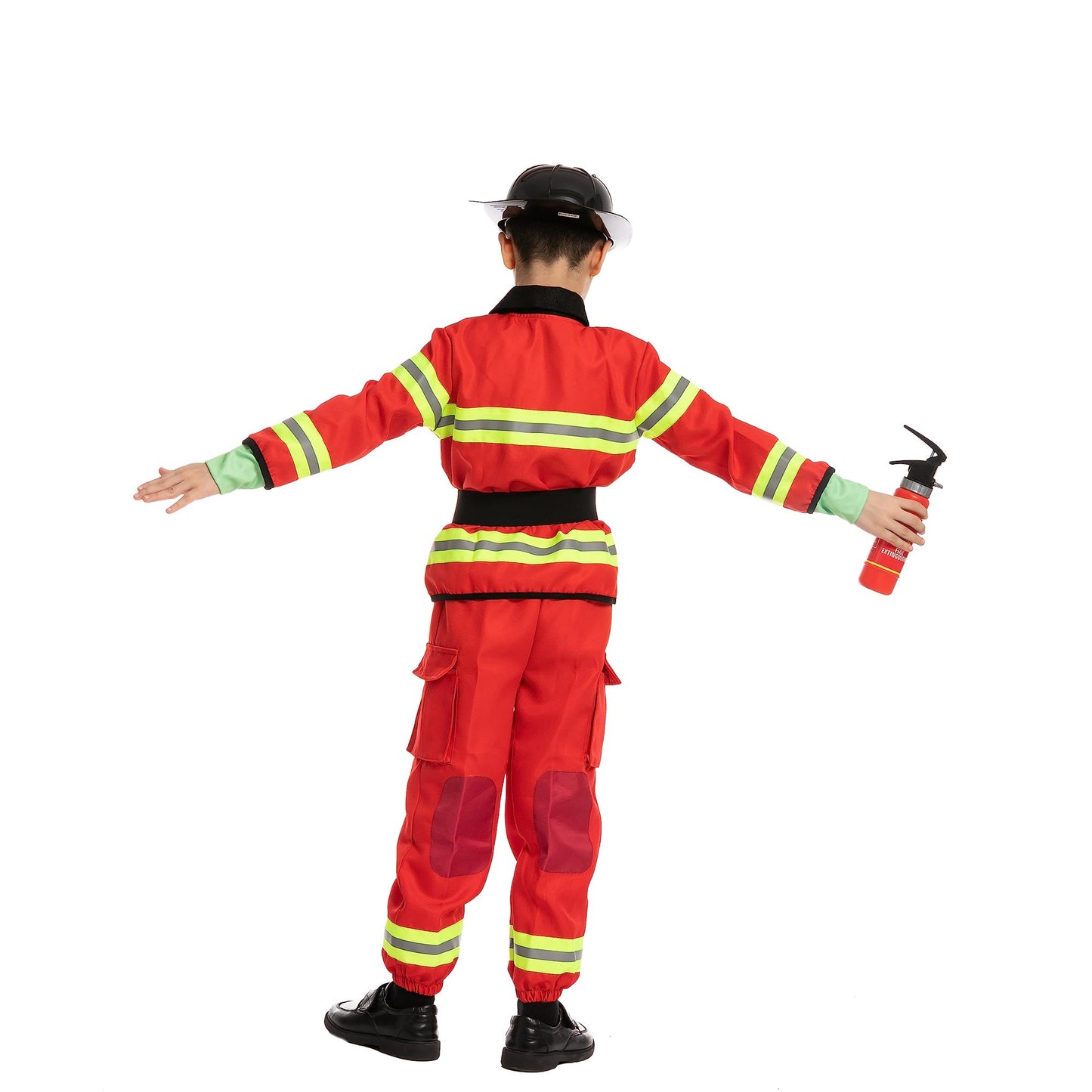 Joyfy Halloween Boys Fireman Costume, Firefighter Costume for Kids, Toddler Fireman Jumpsuit for Halloween Party Dress Up Cosplay