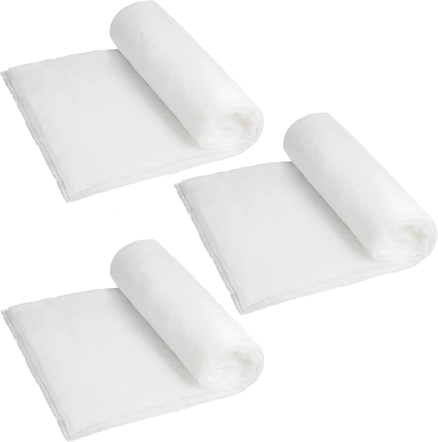 Joyfy 3 Pcs Christmas Snow Blanket Roll (3x8 Ft) Soft Thick Artificial Snow Blanket, Snow Rolls, Snow Sheets, Fake Snow Cotton Fabric for Christmas Holiday Winter Decoration