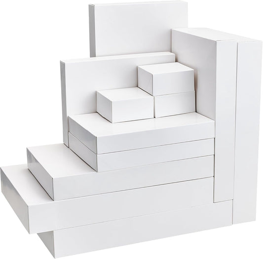 Joyfy 12 Pcs 17" Christmas Shirt Gift Boxes with Lid for Presents, 4 Assorted Size Robe Box for Clothes, Xmas Birthday Holiday Wedding Gift Wrapping Decor