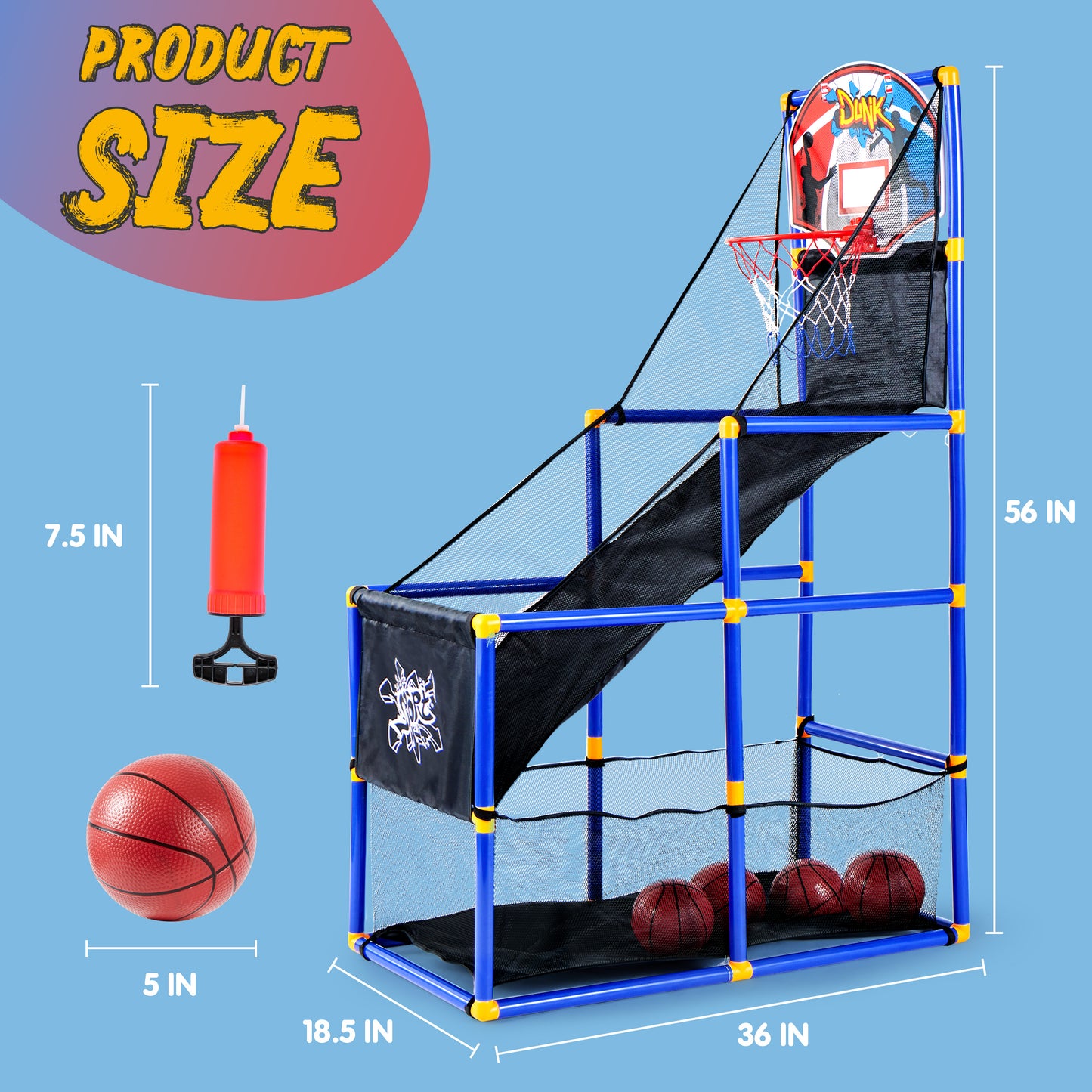 Syncfun Arcade Basketball Game For Kids, Indoor Basketball Hoop With 4 Balls for Toddlers, Basketball Goal For Kids Boys Girls