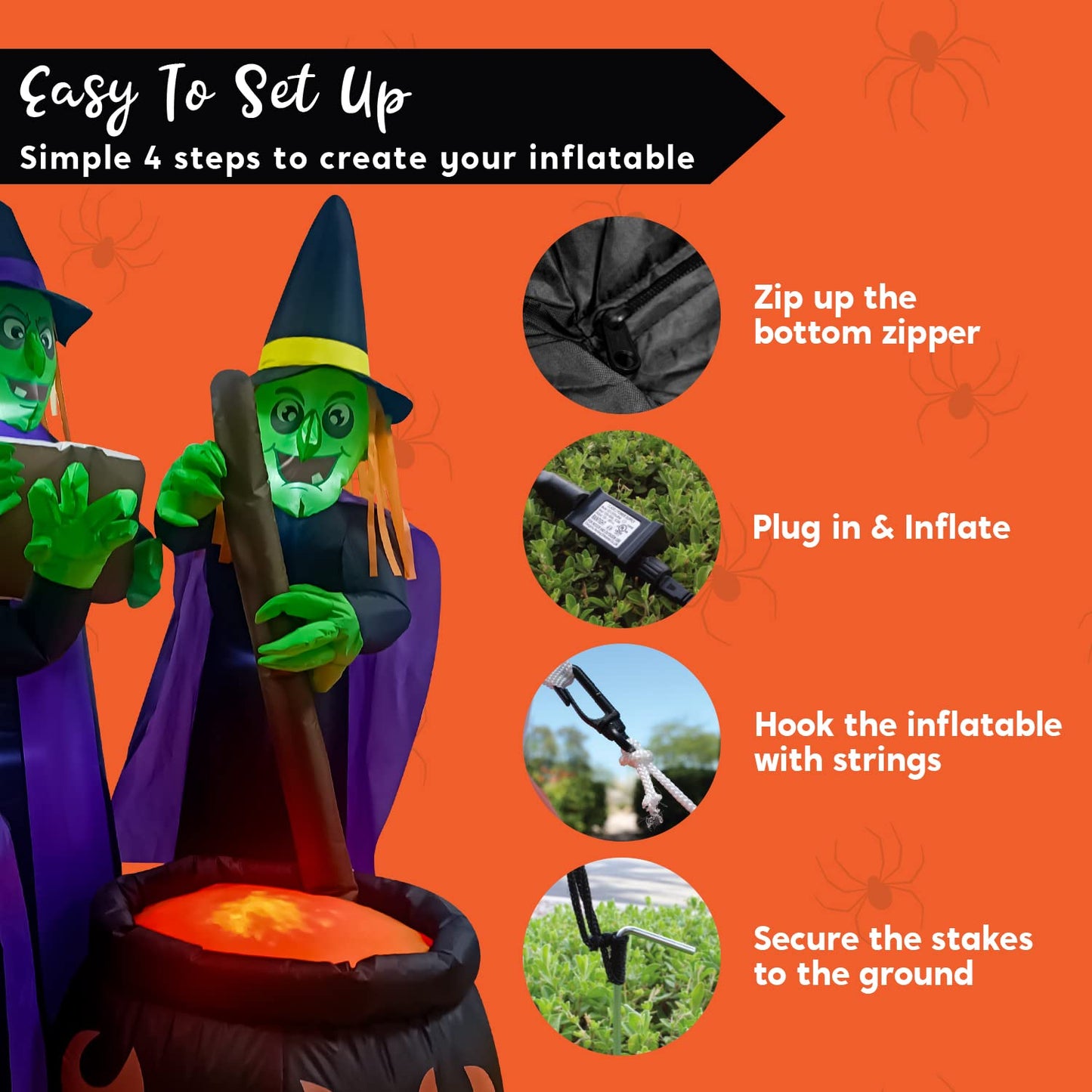 SYNCFUN 6 FT Halloween Inflatable Outdoor Witches Cauldron Pot Large Decorations with Flame Light,Halloween Blow Ups for Outside Yard Decoration