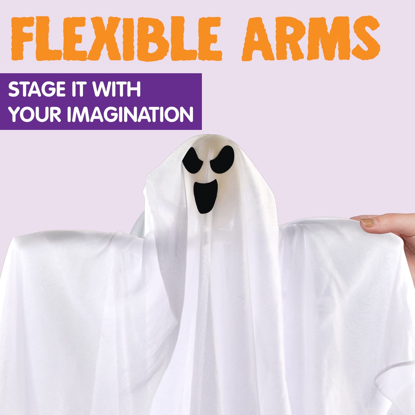 Joyfy 3 Pcs Halloween Hanging Ghosts Decorations,27.5" Cute Flying Ghosts Outdoor Hanging Halloween Decorations Yard Decorations