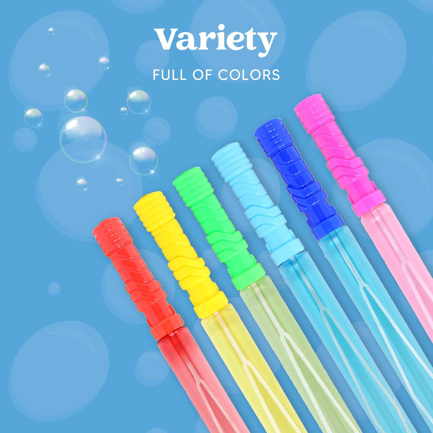 Syncfun 24 pack 14.6’’ Big Bubble Wands ,Bulk Bubble Sticks for Summer Toy, Outdoor Indoor Activity Use,Easter, Party Favors Supplies for Kids