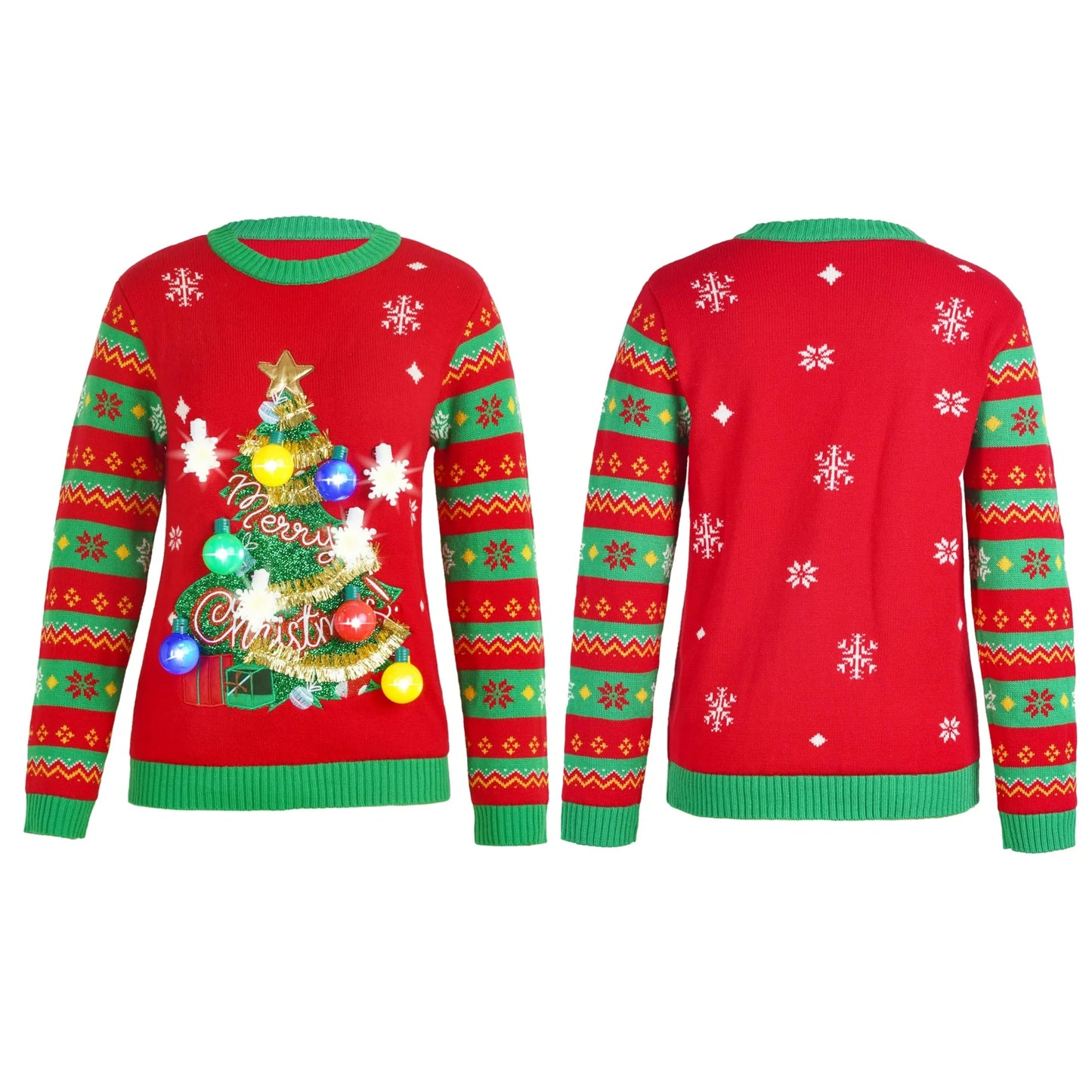 Joyfy Ugly Christmas Sweaters for Women, Light Up Christmas Sweater, Reindeer Ugly Christmas Sweater