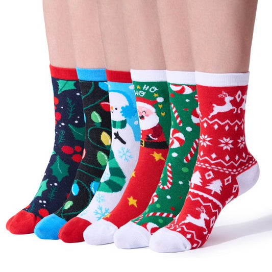 Joyfy 6 Pairs Christmas Socks Women, Plush Crazy Novelty Christmas Socks, Women's Holiday Christmas Socks, Christmas Gifts