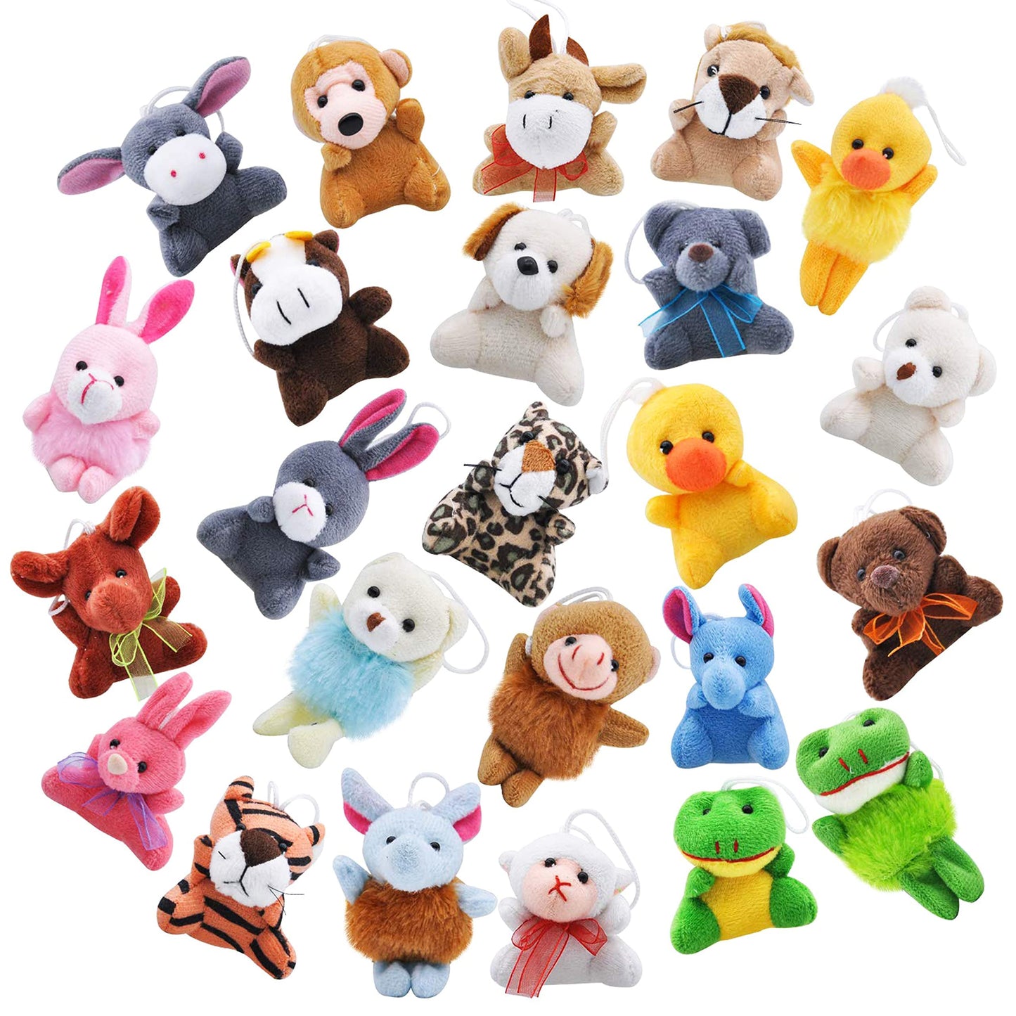 JOYIN Stuff Animal Plush Toy, Mini Animals Birthday Party Favors for Boys and Girls, Christmas Party Supplies - 24 Pieces