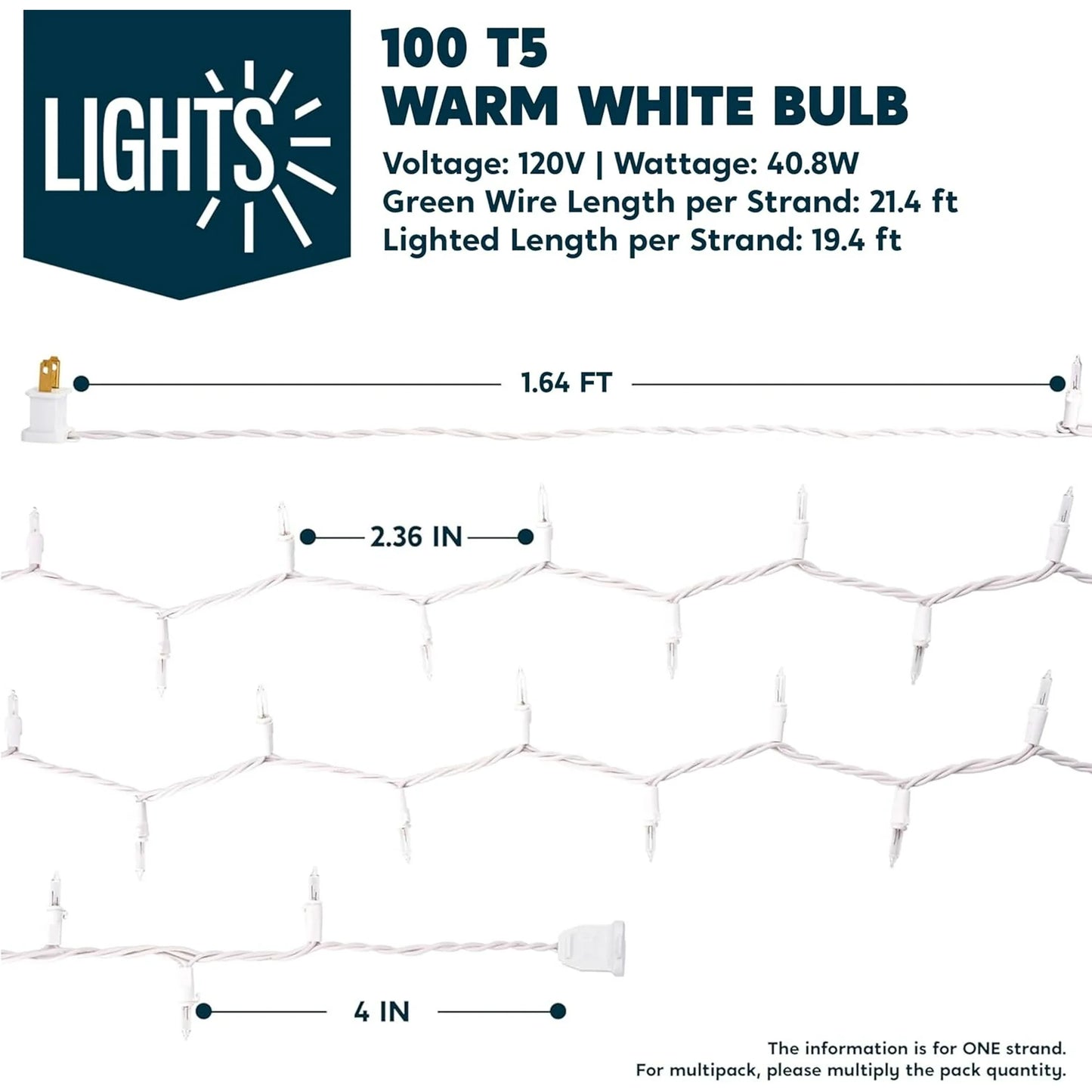 Joyfy Clear Christmas Lights,64.5ft 300(3x100) Count Led Clear White Christmas String Lights,Connectable White Wire Xmas Tree Lights for Indoor Outdoor Christmas Decorations Holiday Party Decor